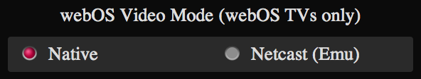 webOS Video Mode